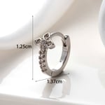 Silver color / 1 Piece Simple Series Copper Silver Color Material Zircon Women's Hoop Earrings Picture2